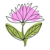 fleur de dessin animé doodle fantaisie colorée isolée sur fond blanc. vecteur