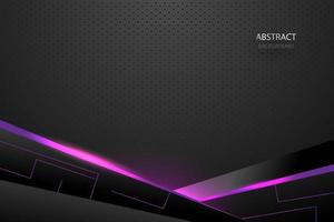 lumière violette foncée abstraite sur métal noir avec un design en maille circulaire. illustration vectorielle de luxe moderne technologie futuriste acier fond vecteur