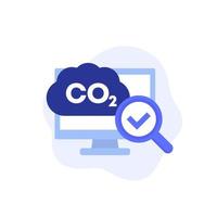 icône de recherche sur les émissions de carbone, vecteur