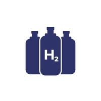 icône de réservoirs d'hydrogène sur blanc vecteur