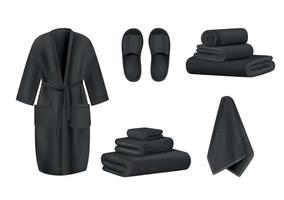 ensemble de vêtements de spa noir vecteur