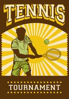 Affiche Sport Pop Art Rétro Sport Tennis vecteur