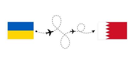 vol et voyage de l'ukraine à bahreïn par concept de voyage en avion de passagers vecteur