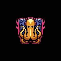 création de logo de mascotte de poulpe vecteur