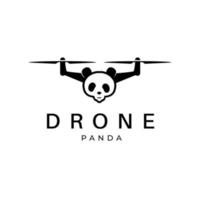 modèle vectoriel de conception de logo de drone illustration de tête de panda