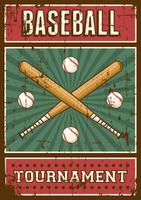 Affiche de Pop Art Sportif de Baseball Rétro vecteur
