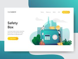 Modèle de page d&#39;atterrissage de Safety Box Illustration Concept. Concept de design plat moderne de conception de page Web pour site Web et site Web mobile. Illustration vectorielle vecteur