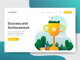 Modèle de page d&#39;atterrissage de succès et réalisation Illustration Concept. Concept de design plat moderne de conception de page Web pour site Web et site Web mobile. Illustration vectorielle vecteur