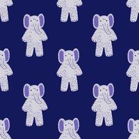 modèle sans couture de jouet éléphant mignon. jouets amusants pour enfants dans un style doodle. vecteur