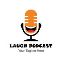 modèle de logo vectoriel podcast rire