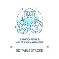 icône de concept de gestion du capital bancaire. système de mesure du capital. réglementation des actifs financiers idée abstraite illustration de la ligne mince. dessin de couleur de contour isolé de vecteur. trait modifiable vecteur