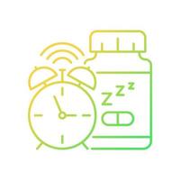 suppléments pour l'icône de vecteur linéaire de gradient d'insomnie. médicaments contre la privation de sommeil. suppléments favorisant le sommeil. symbole de couleur de ligne mince. pictogramme de style moderne. dessin de contour isolé de vecteur