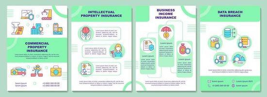 modèle de brochure d'assurance des biens commerciaux. Revenu d'entreprise. conception d'impression de livret avec icône linéaire. mises en page vectorielles pour présentation, rapport annuel, annonces. arial-black, une myriade de polices pro-régulières utilisées vecteur