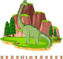 wordcard dinosaure pour brachiosaurus vecteur