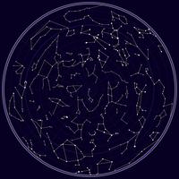 Carte vectorielle du ciel du sud avec les constellations vecteur