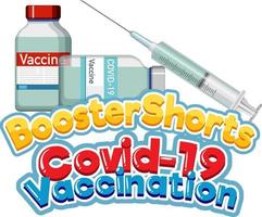 booster short covid 19 vaccin logo vecteur