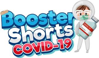 booster short covid 19 vaccin logo vecteur