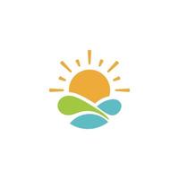 modèle de conception d'entreprise logo soleil. nature coucher de soleil logo entreprise icône signe stock vecteur. modèle de conception de logo d'énergie solaire solaire vecteur