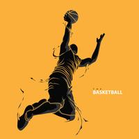 silhouette splash de joueur de basket-ball vecteur
