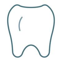 icône de deux couleurs de ligne de dents vecteur