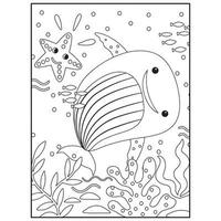 animaux de l'océan coloriages pour enfants pro vecteur