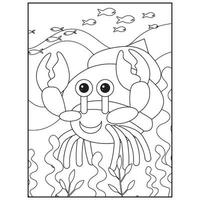 animaux de l'océan coloriages pour enfants pro vecteur