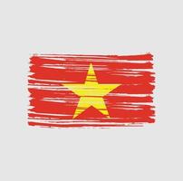 coups de pinceau du drapeau vietnamien. drapeau national vecteur