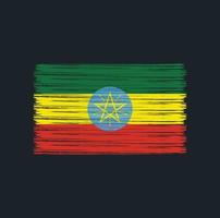 pinceau drapeau éthiopien. drapeau national vecteur