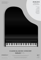 Musique piano à queue affiche fond modèle illustration vectorielle vecteur