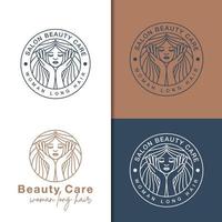 soins de beauté femme style art en ligne avec logo à la main pour salon, cosmétique, soins de la peau votre entreprise vecteur