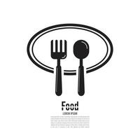 vecteur d'icône cuillère et fourchette. modèle de conception d'icône de nourriture.