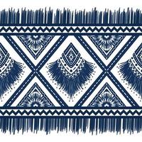 diamant bleu marine indigo sur fond blanc. motif oriental ethnique géométrique design traditionnel pour tapis papier peint vêtements emballage batik tissu illustration style de broderie vecteur