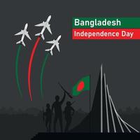 fond de la fête de l'indépendance du bangladesh avec un monument national vecteur