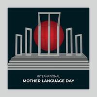 journée internationale de la langue maternelle au bangladesh bannière de publication sur les médias sociaux vecteur