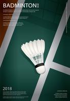 Illustration vectorielle de badminton championnat affiche vecteur