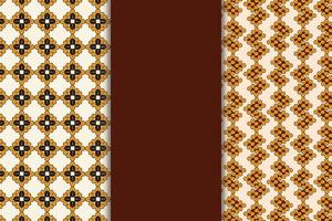 ensemble de modèle sans couture de vecteur de motif à la mode de texture batik marron.