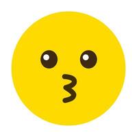 expression jaune emoji baiser heureux vecteur