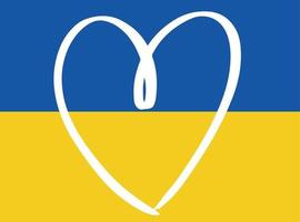 coeur avec le drapeau de l'ukraine vecteur