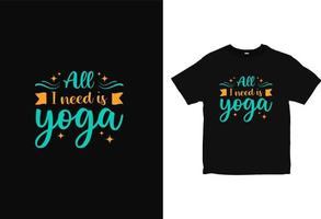 conception de t-shirt de typographie de yoga, vecteur de conception de vêtements de motivation