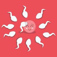 le sperme imprègne une illustration vectorielle d'oeuf fertile vecteur