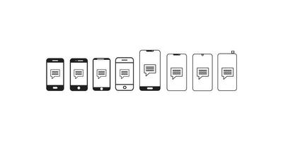 conception d'icône de collection de messages téléphoniques vectoriels. icône de message téléphonique design plat de style moderne isolé sur fond blanc. vecteur