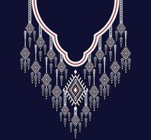 broderie encolure ethnique, géométrique, tribale, orientale, traditionnelle, conception de collier pour les femmes de la mode vecteur