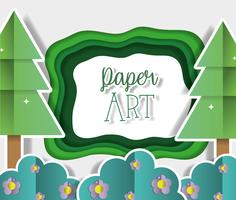 Papier art paysage vecteur