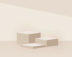 podium cylindre vide sur fond minimal. scène minimale abstraite avec des formes géométriques. conception pour la présentation du produit. Illustration vectorielle 3D. vecteur