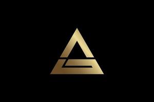modèle de logo abstrait triangle doré vecteur