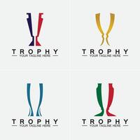 icône du logo vectoriel du trophée. icône du logo du trophée des champions pour le modèle de logo du prix gagnant