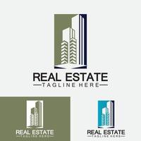 modèle de logo d'entreprise immobilière, bâtiment, développement immobilier et vecteur de logo de construction