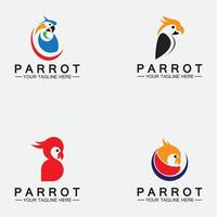 définir le modèle de vecteur de conception de logo perroquet