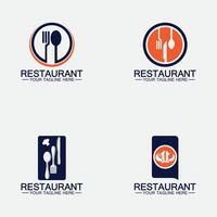 définir le logo du restaurant avec l'icône cuillère et fourchette, conception de menu concept de boisson alimentaire pour le café restaurant vecteur