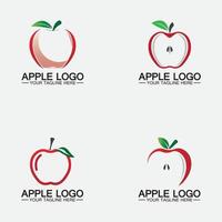 définir le logo de la pomme. conception d'aliments sains aux fruits.modèle de vecteur d'inspiration de conception de logo apple